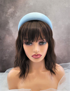 Baby Blue Satin Square Padded headband