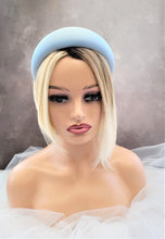 Load image into Gallery viewer, Baby Blue Satin Square Padded headband