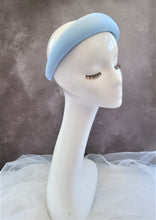 Load image into Gallery viewer, Baby Blue Satin Square Padded headband