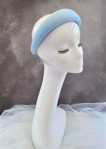 Baby Blue Satin Square Padded headband