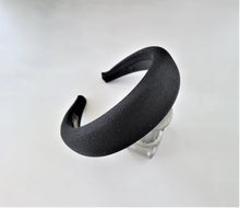 Load image into Gallery viewer, Black Satin Square Padded headband