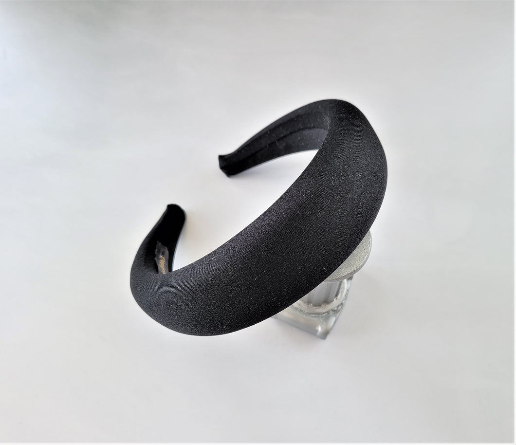Black Satin Square Padded headband