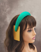 Load image into Gallery viewer, Sea Green Satin Padded Headband