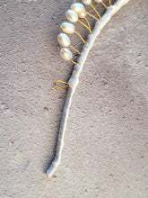 Load image into Gallery viewer, Goddess Pearl Bead Tiara, Gold wire Grecian Style Headpiece, Bridal