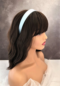 Blue Silk Headband Hair Band 2.5 cms Wide Pure Silk Satin