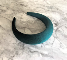 Load image into Gallery viewer, Dark Green Velvet Padded Wide headband 4 cm wide