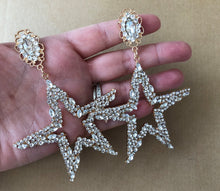 Load image into Gallery viewer, Big Diamante Star Hoop earrings