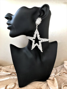 Big Diamante Star Hoop earrings