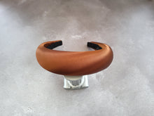 Load image into Gallery viewer, Bronze Brown Padded Headband, satin hair band, 4 cms wide
