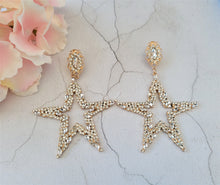 Load image into Gallery viewer, Big Diamante Star Hoop earrings