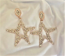 Load image into Gallery viewer, Big Diamante Star Hoop earrings
