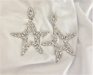 Big Diamante Star Hoop earrings