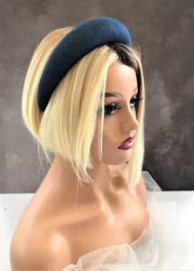 Denim Padded Halo Crown Headband, 4 cm Wide Headpiece for Women
