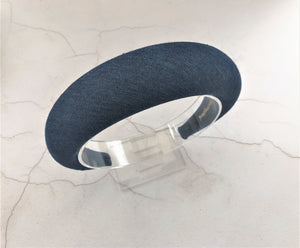 Denim Padded Halo Crown Headband, 4 cm Wide Headpiece for Women