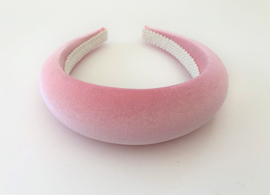 Pink Velvet Padded Wide headband