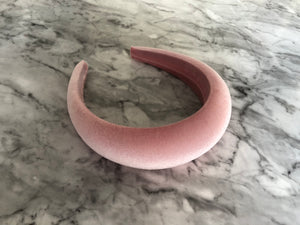 Blush Pink Velvet Padded Wide headband