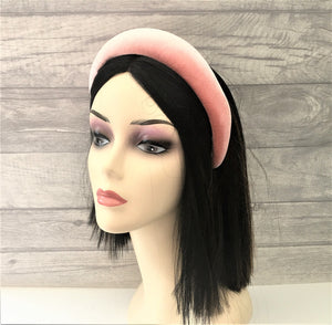 Blush Pink Velvet Padded Wide headband
