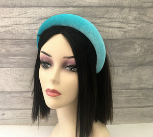 Turquoise Velvet Padded Wide headband