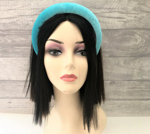 Turquoise Velvet Padded Wide headband