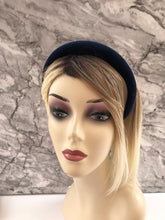 Load image into Gallery viewer, Navy Blue Velvet Padded headband 4 cm wide