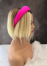 Load image into Gallery viewer, Hot Pink Satin Square Padded headband