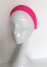 Load image into Gallery viewer, Hot Pink Satin Square Padded headband