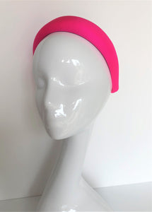 Hot Pink Satin Square Padded headband