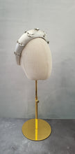 Load image into Gallery viewer, Bridal Ivory Silk Satin Crystal Embellished Padded Headband, 5 cms wide