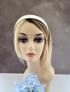 Ivory Silk Headband Hair Band 2 cms Wide Pure Silk Satin