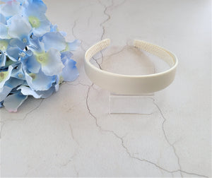 Ivory Silk Headband Hair Band 2 cms Wide Pure Silk Satin