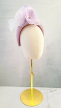 Load image into Gallery viewer, Ivory Flower Fascinator Headband, on Sinamay Halo, Lightweight