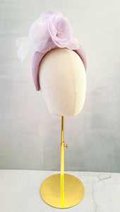 Ivory Flower Fascinator Headband, on Sinamay Halo, Lightweight
