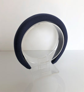 Navy Blue Satin Square Padded headband