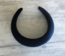 Load image into Gallery viewer, Navy Blue Velvet Padded Wide headband