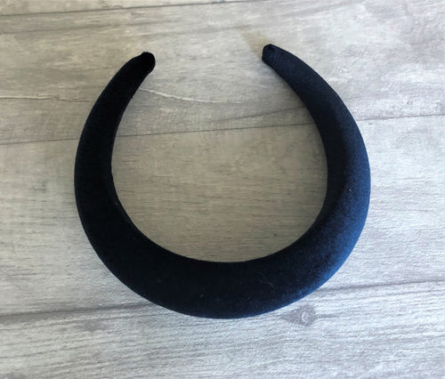 Navy Blue Velvet Padded Wide headband