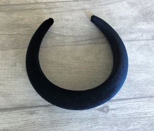 Navy Blue Velvet Padded headband 4 cm wide