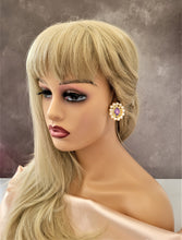 Load image into Gallery viewer, Diamante Cluster Stud Earrings with Pearl Bead and Opaque Crystal  clip on or pierced