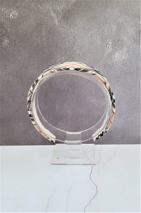 Pink Tartan Check Headband Alice Band Hair Band Wide Pink and cream
