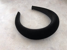 Load image into Gallery viewer, Black Velvet Padded Wide headband