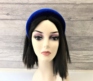 Royal Blue Velvet Padded Wide headband