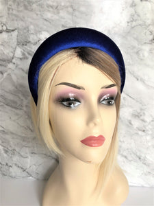 Royal Blue Velvet Padded Wide headband