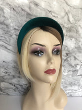 Load image into Gallery viewer, Dark Green Velvet Padded Wide headband 4 cm wide