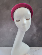 Load image into Gallery viewer, Dark Fuchsia Pink Velvet Padded Wide headband