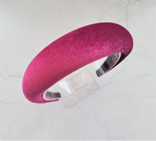 Load image into Gallery viewer, Dark Fuchsia Pink Velvet Padded Wide headband