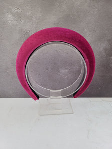 Dark Fuchsia Pink Velvet Padded Wide headband