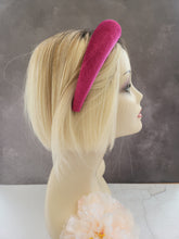 Load image into Gallery viewer, Dark Fuchsia Pink Velvet Padded Wide headband