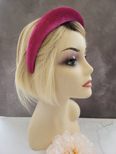 Load image into Gallery viewer, Dark Fuchsia Pink Velvet Padded Wide headband