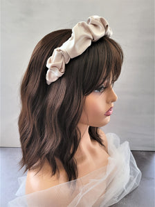 Silk Headband Ruched Ruffle Scrunchie Design