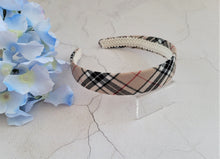 Load image into Gallery viewer, Beige Tartan Check Alice Band Headband