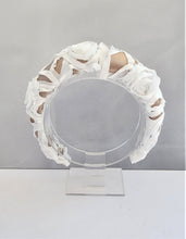 Load image into Gallery viewer, White ribbon and Beige Silk Padded Headband